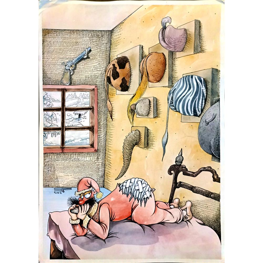 Abdolazehra Aziz Salehi 43x30cm Orijinal Karikatür BOD05825