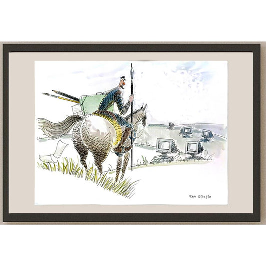Eduardo Ferreria Grosso 43x30cm Orijinal Karikatür BOD05826