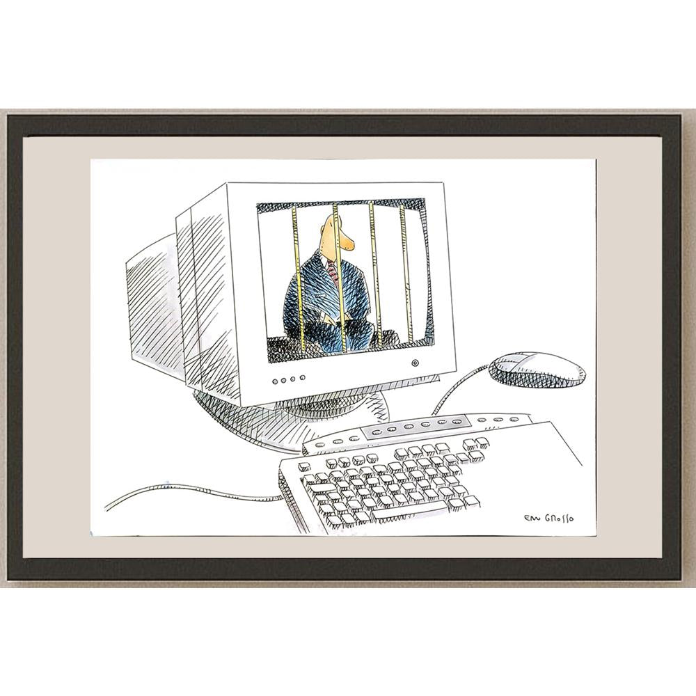 Eduardo Ferreria Grosso 43x30cm Orijinal Karikatür BOD05827