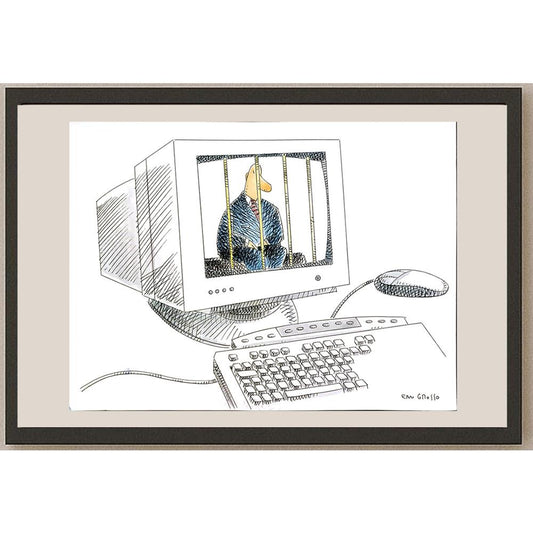 Eduardo Ferreria Grosso 43x30cm Orijinal Karikatür BOD05827
