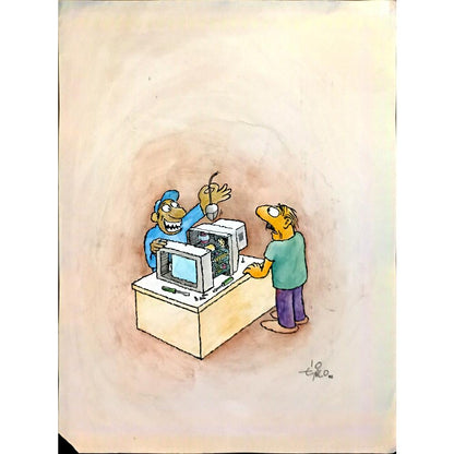 Erico Junqueira Ayres 43x30cm Orijinal Karikatür BOD05829