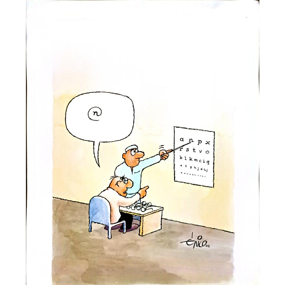 Erico Junqueira Ayres 43x30cm Orijinal Karikatür BOD05831