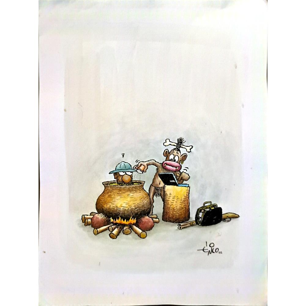 Erico Junqueira Ayres 43x30cm Orijinal Karikatür BOD05832