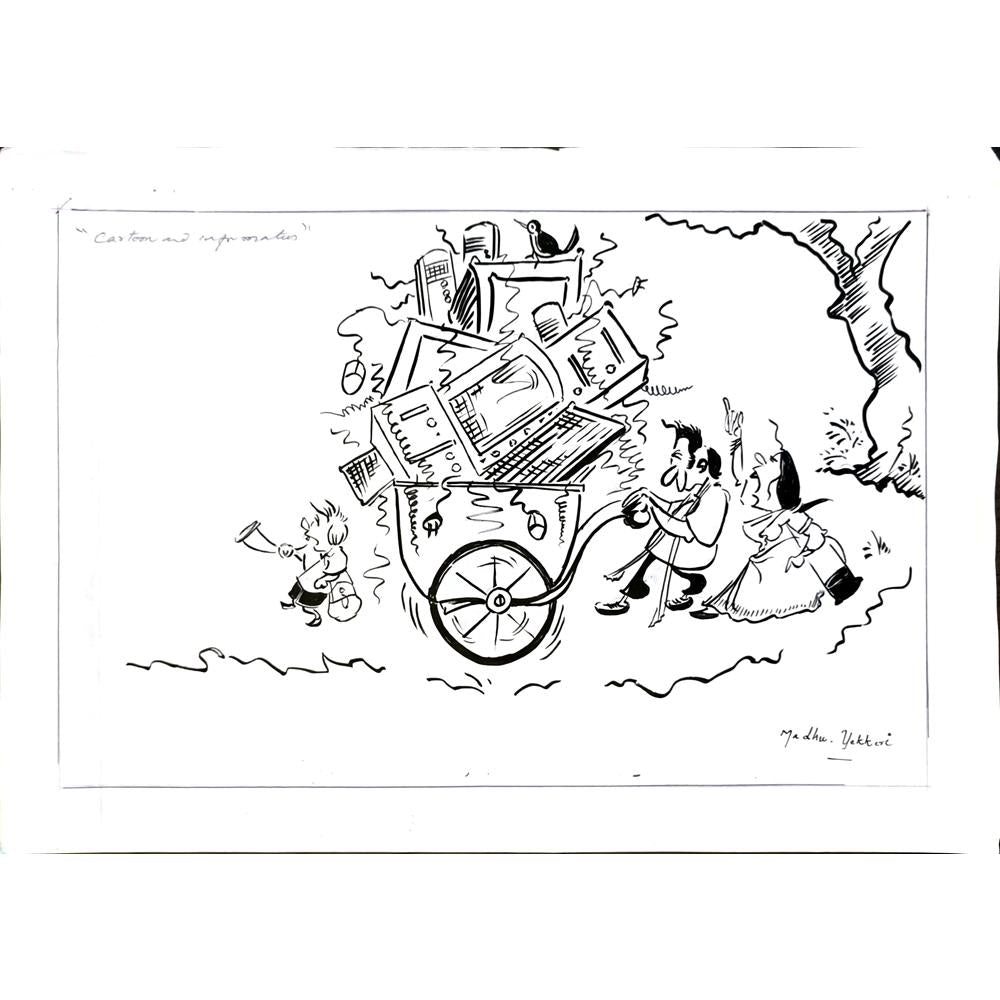 Madhu Yekkesi 43x30cm Orijinal Karikatür BOD05840