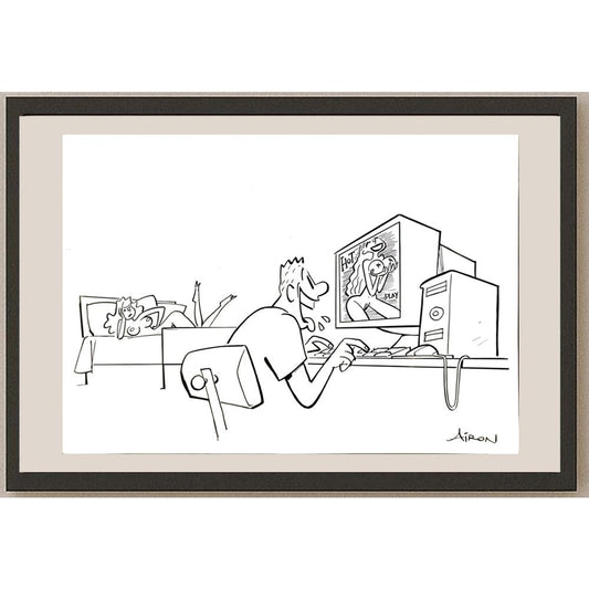 Airon Barretode Lacerda 43x30cm Orijinal Karikatür BOD05841