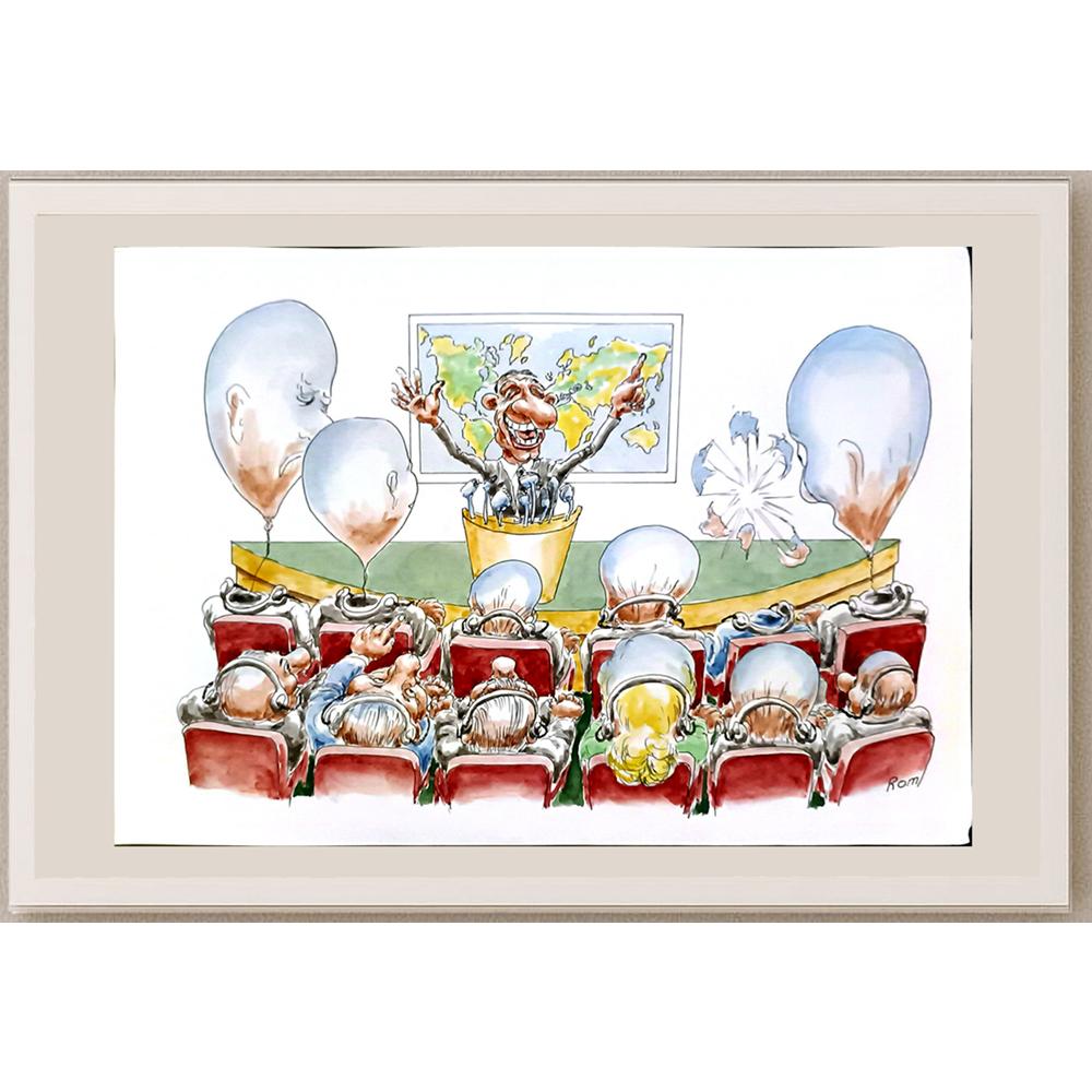 Romanov Vladimir 43x30cm Orijinal Karikatür BOD05846