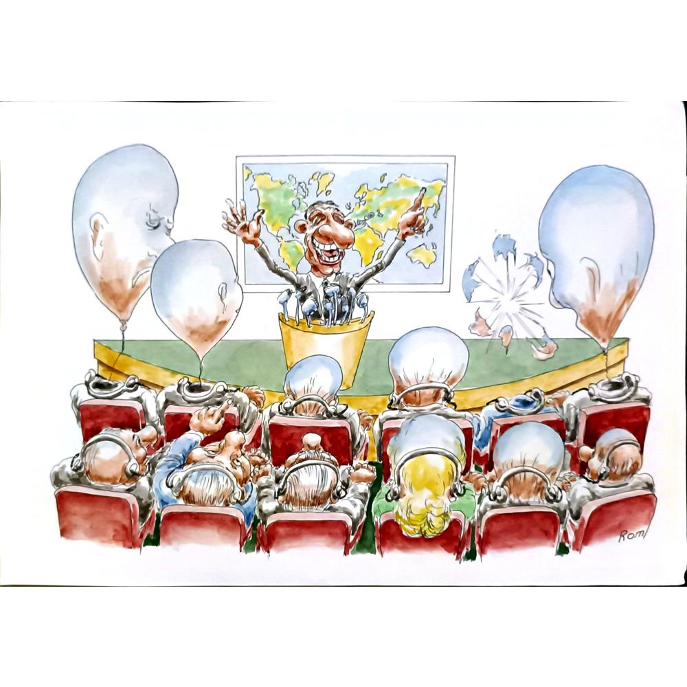 Romanov Vladimir 43x30cm Orijinal Karikatür BOD05846