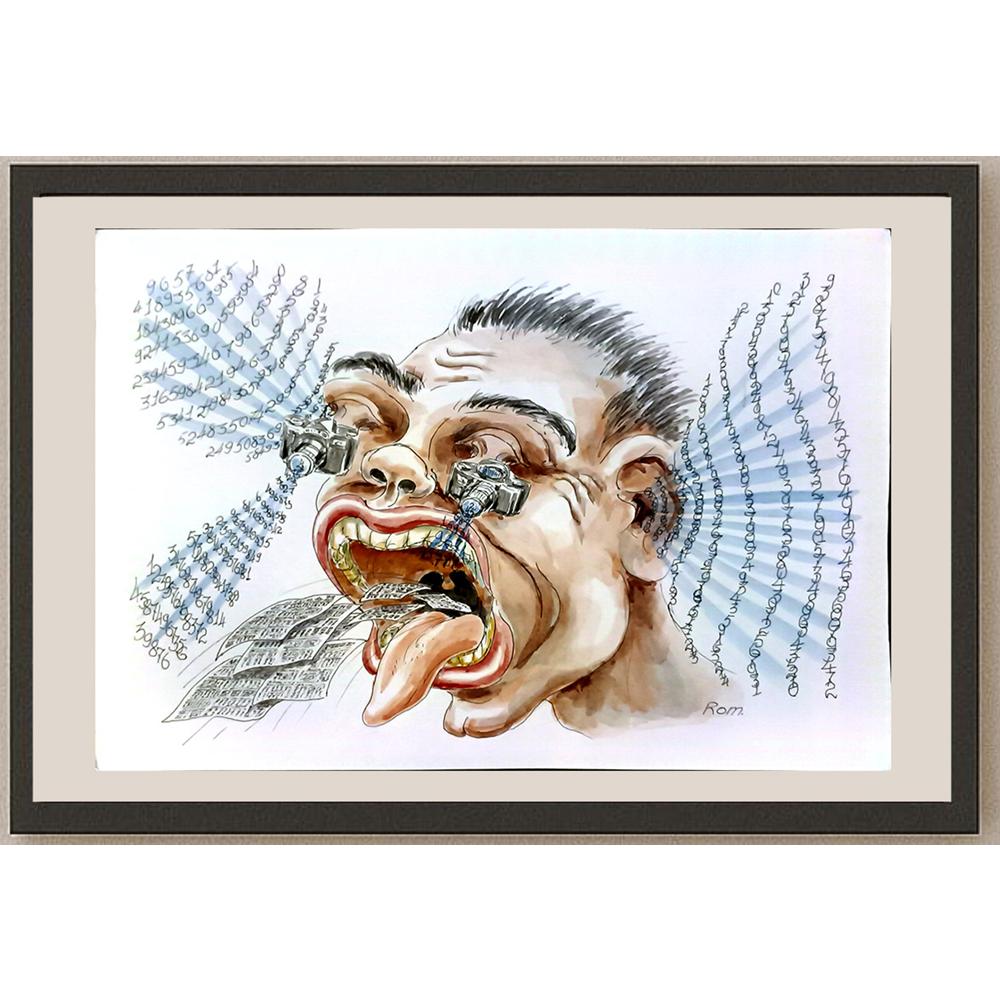 Romanov Vladimir 43x30cm Orijinal Karikatür BOD05847