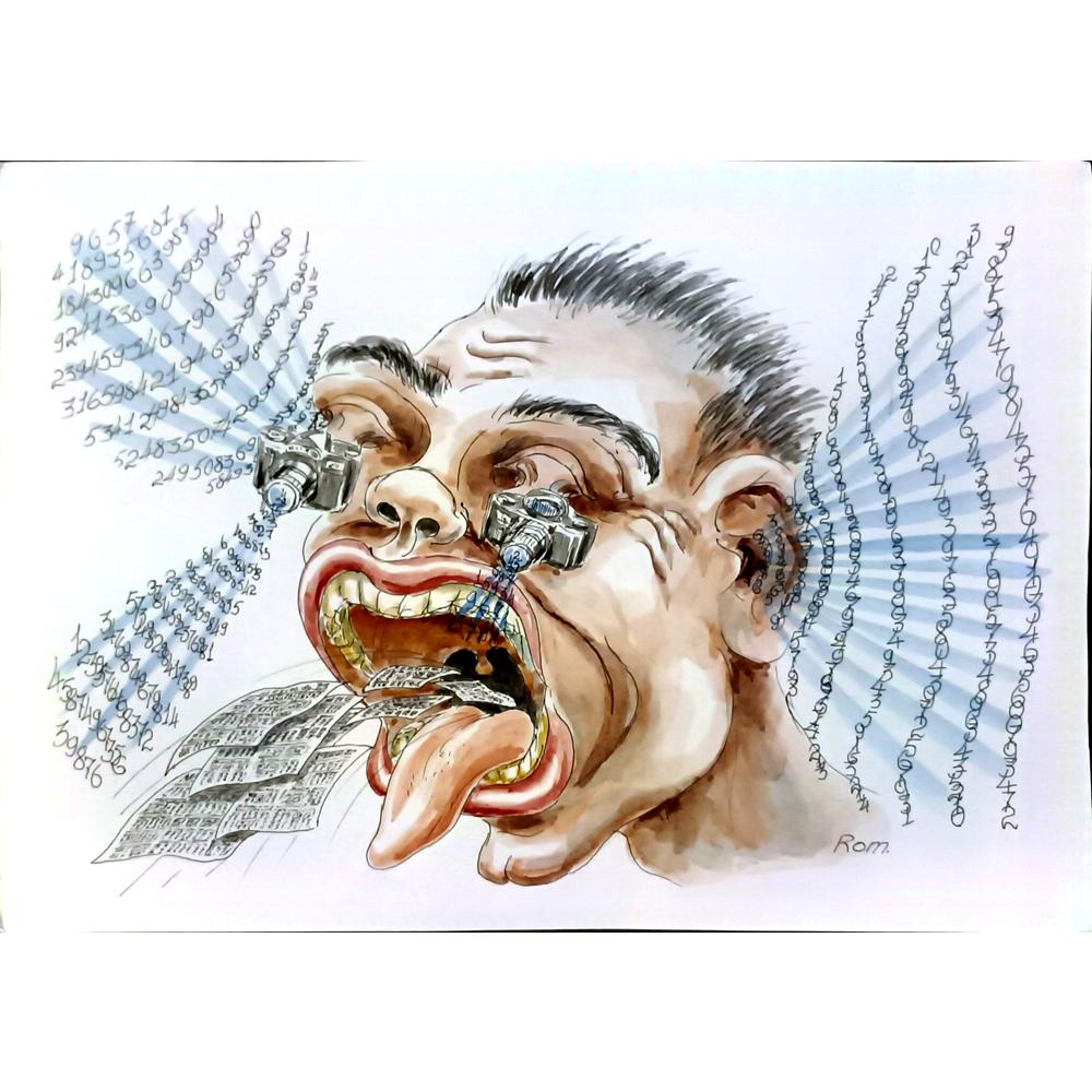 Romanov Vladimir 43x30cm Orijinal Karikatür BOD05847