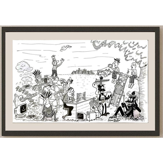 Bojan Zivic 35x23cm Orijinal Karikatür BOD05857