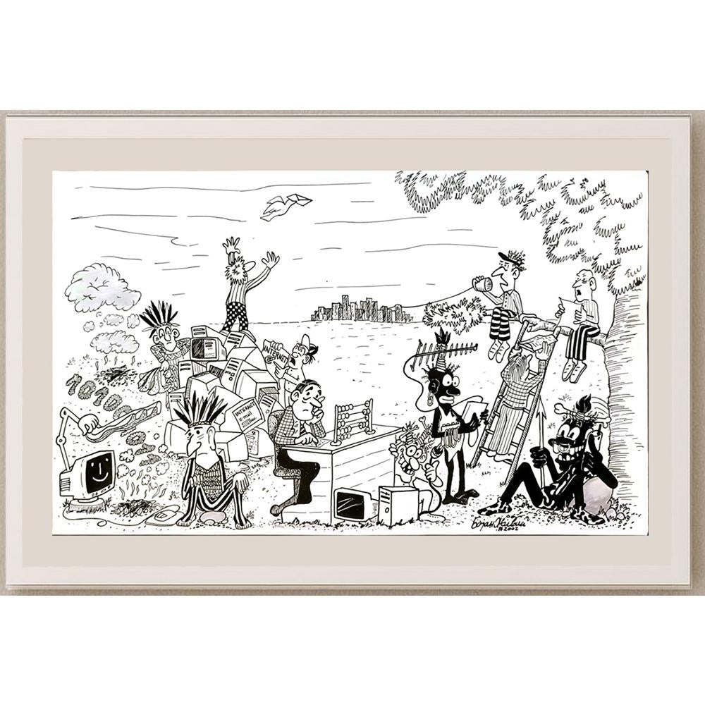 Bojan Zivic 35x23cm Orijinal Karikatür BOD05857