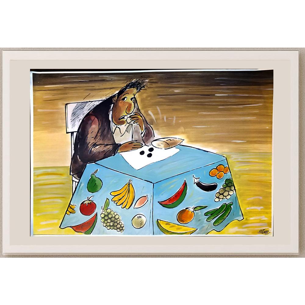 Oğuz Gürel 43x30cm Orijinal Karikatür BOD05862