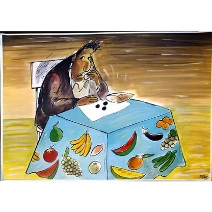 Oğuz Gürel 43x30cm Orijinal Karikatür BOD05862