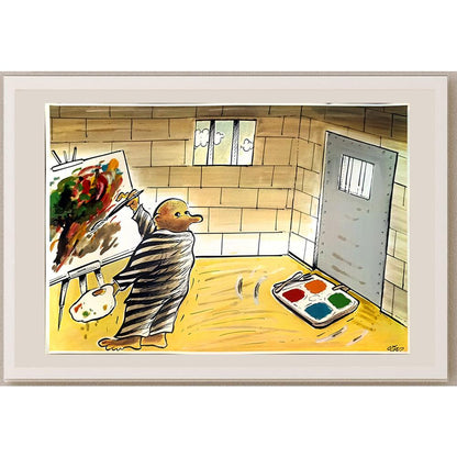 Oğuz Gürel 43x30cm Orijinal Karikatür BOD05863
