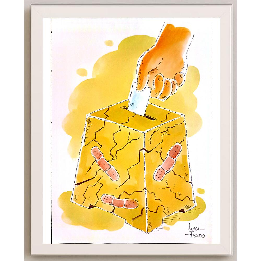 Luigi Rocco Pasquale Recine 33x27cm Orijinal Karikatür BOD05874