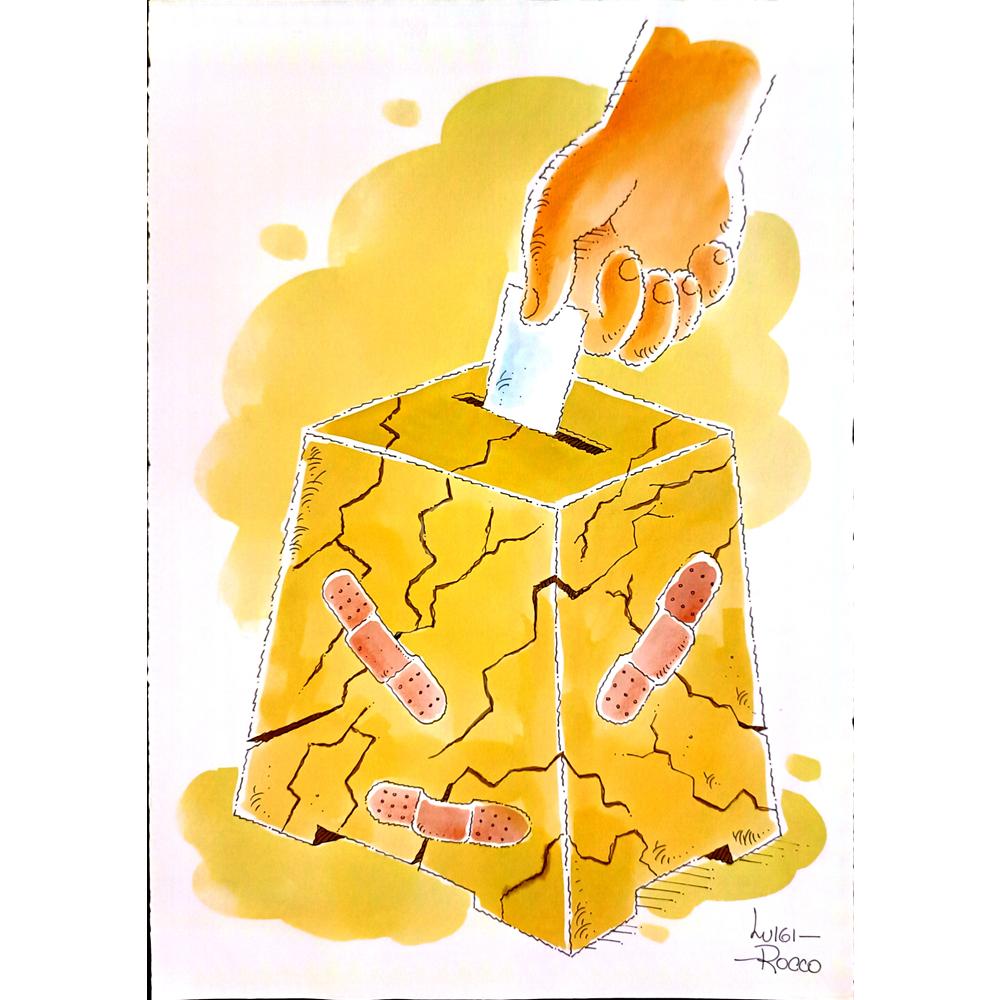 Luigi Rocco Pasquale Recine 33x27cm Orijinal Karikatür BOD05874