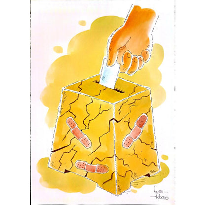 Luigi Rocco Pasquale Recine 33x27cm Orijinal Karikatür BOD05874