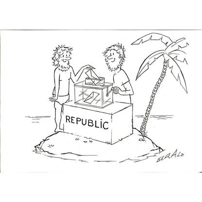 Gerald Peigneux 29x21cm Orijinal Karikatür BOD05880