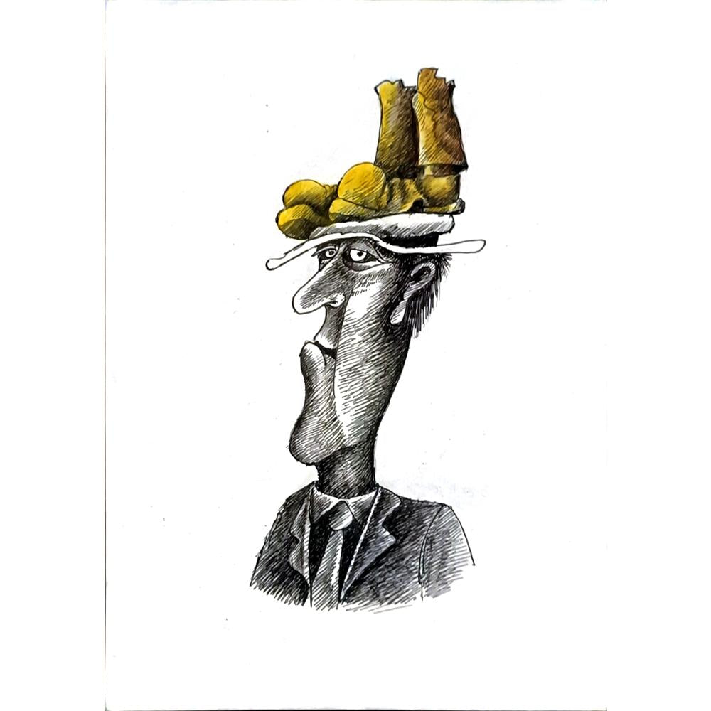 Tabakov Jivko 29x21cm Orijinal Karikatür BOD05885