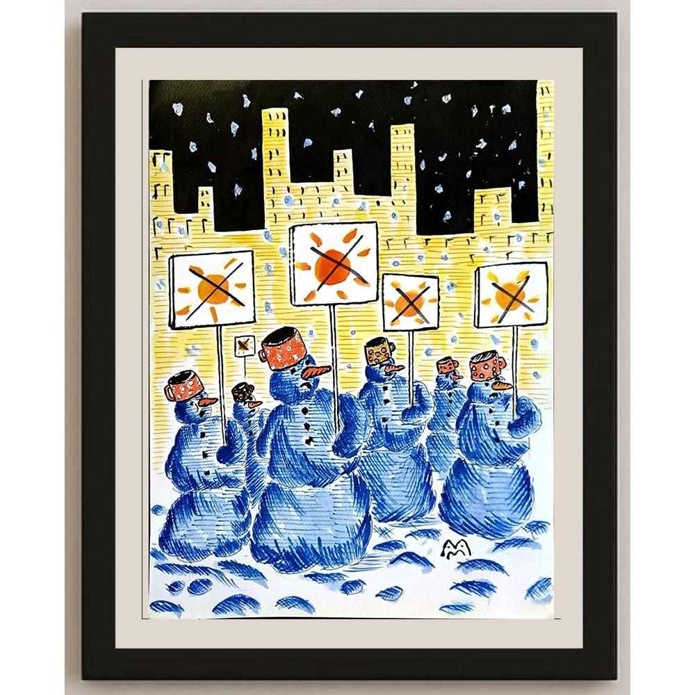Mileta Miloradovic 43x30cm Orijinal Karikatür BOD05893