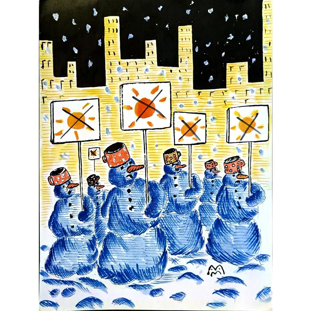 Mileta Miloradovic 43x30cm Orijinal Karikatür BOD05893
