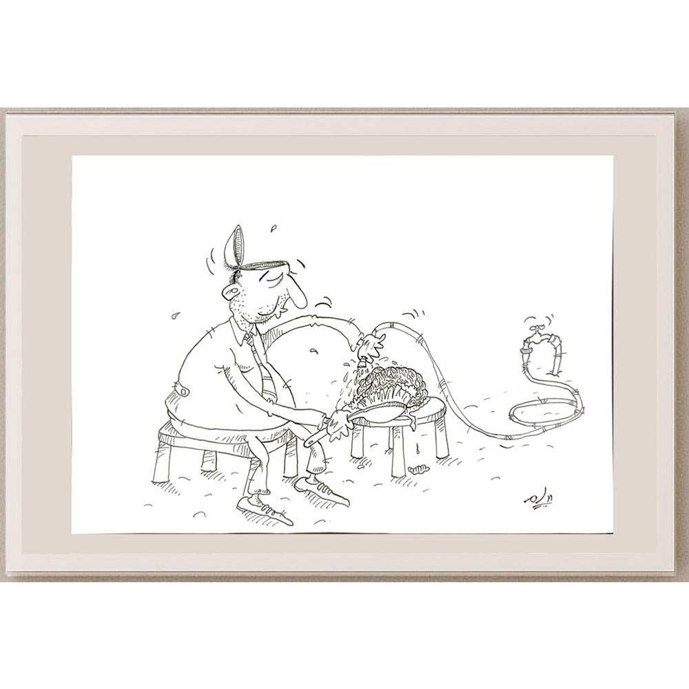 Payam Pourfalah 29x21cm Orijinal Karikatür BOD05912