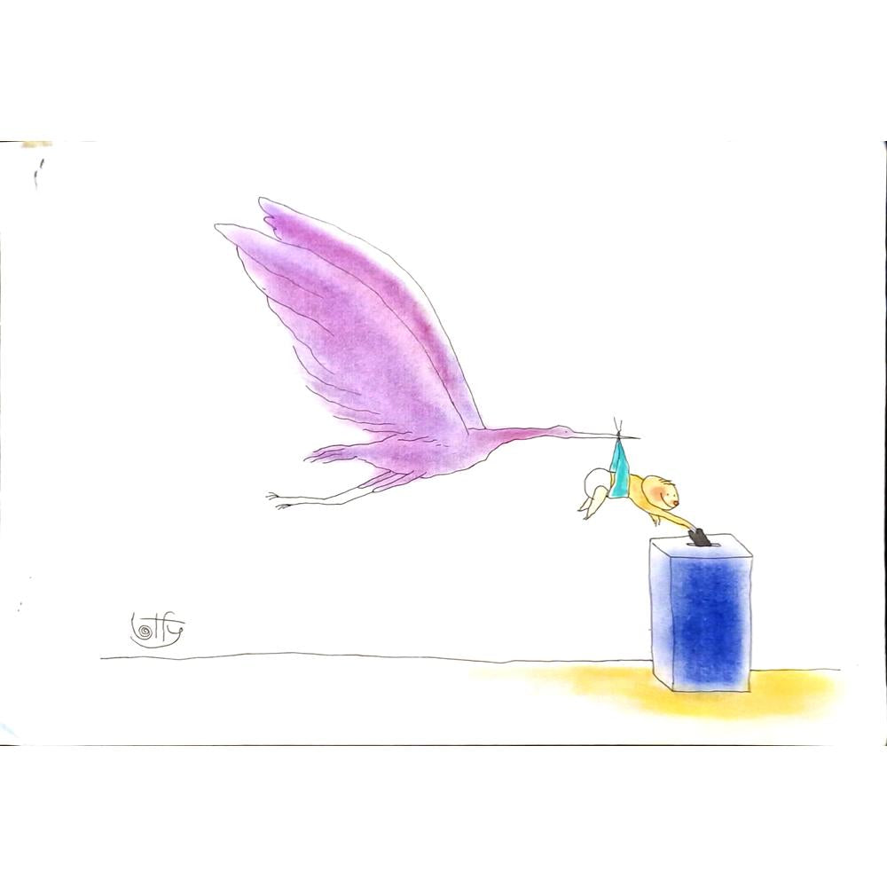 Ghasem Lotfi 29x21cm Orijinal Karikatür BOD05914