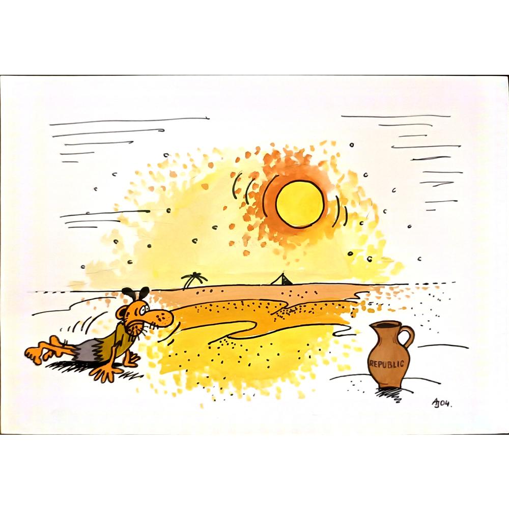 Antanas Janusonis 29x21cm Orijinal Karikatür BOD05941
