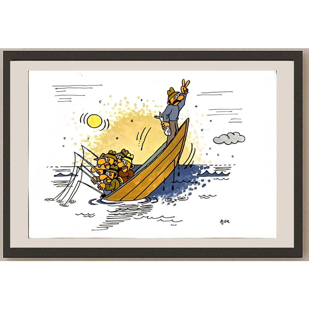 Antanas Janusonis 29x21cm Orijinal Karikatür BOD05943