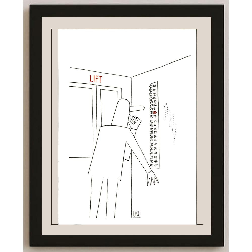 Peter Luko 29x21cm Orijinal Karikatür BOD05955