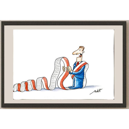 Mario Dimov Mastrotti 35x25cm Orijinal Karikatür BOD05958