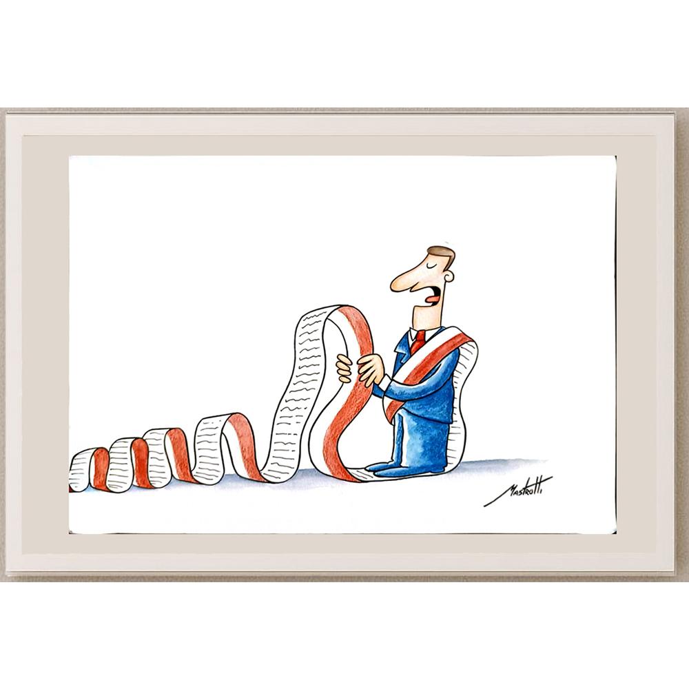 Mario Dimov Mastrotti 35x25cm Orijinal Karikatür BOD05958