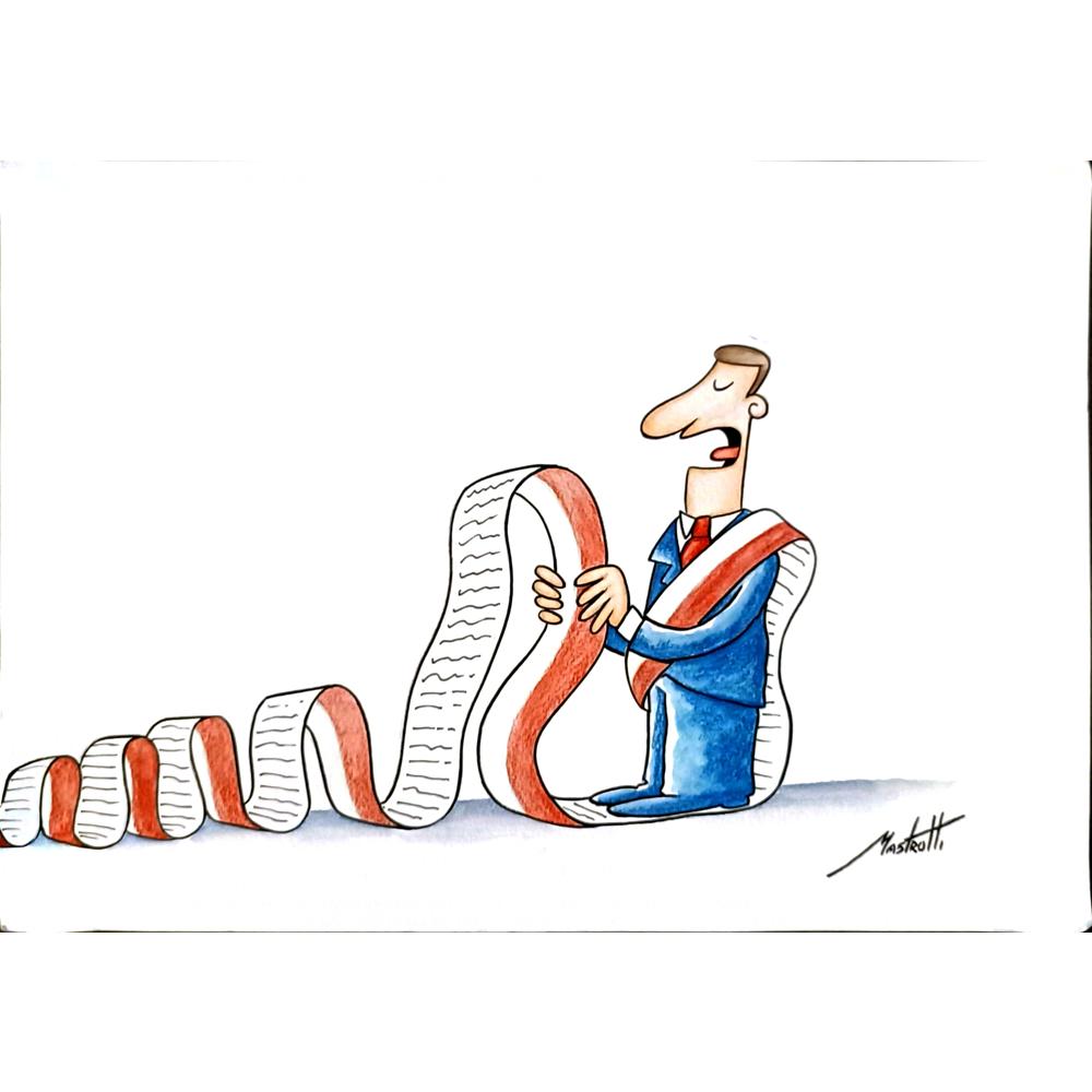 Mario Dimov Mastrotti 35x25cm Orijinal Karikatür BOD05958