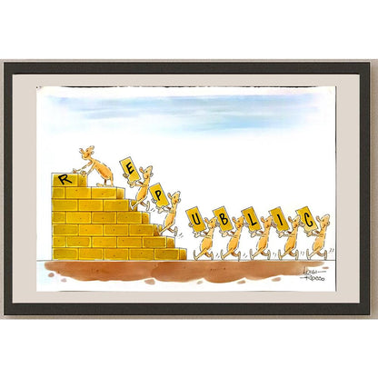 Luigi Rocco Pasquale Recine 35x25cm Orijinal Karikatür BOD05960