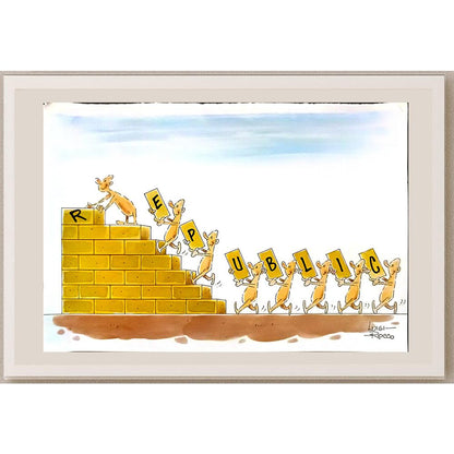 Luigi Rocco Pasquale Recine 35x25cm Orijinal Karikatür BOD05960