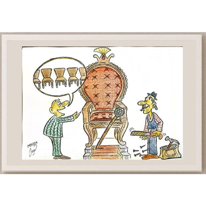 Hosseini Kazem 29x21cm Orijinal Karikatür BOD05971