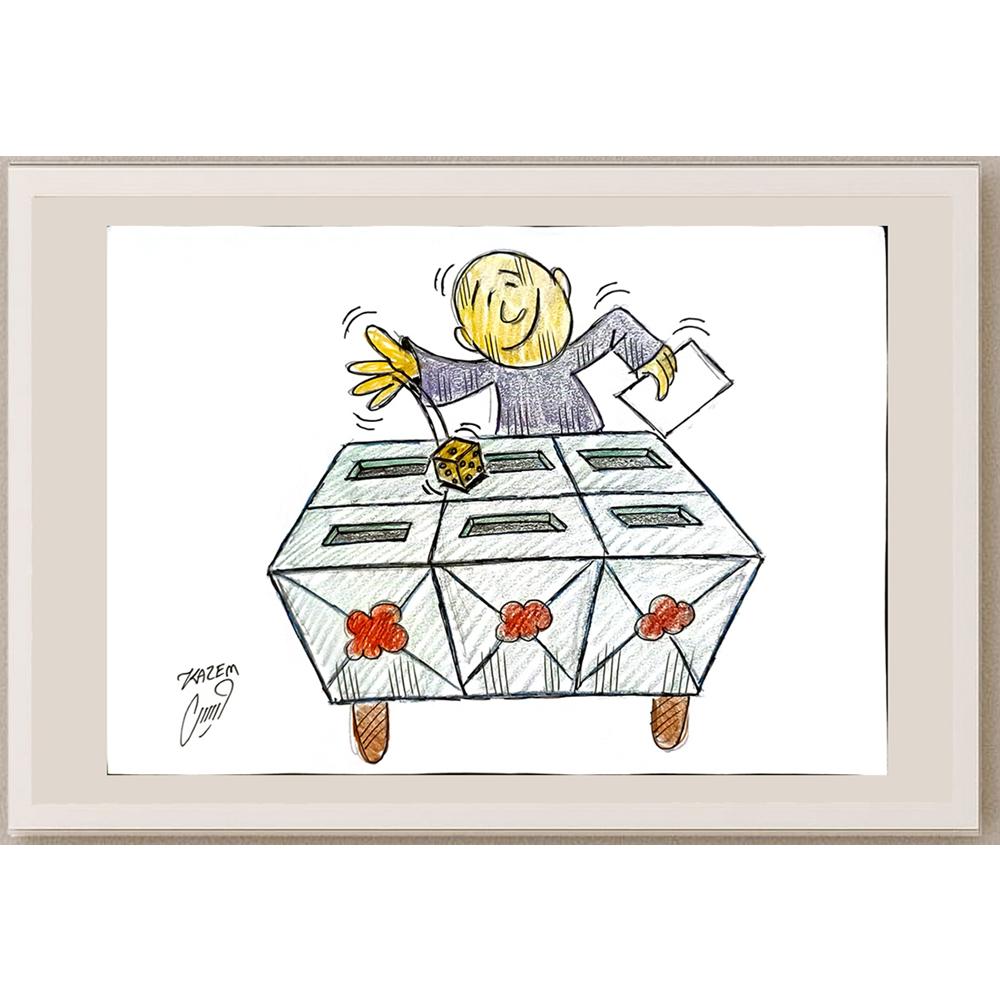 Hosseini Kazem 29x21cm Orijinal Karikatür BOD05972
