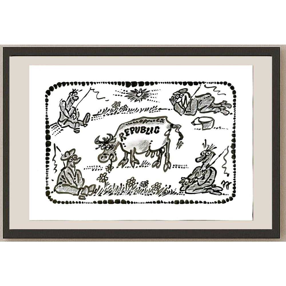 Juozas Juozapavicius 29x21cm Orijinal Karikatür BOD05977