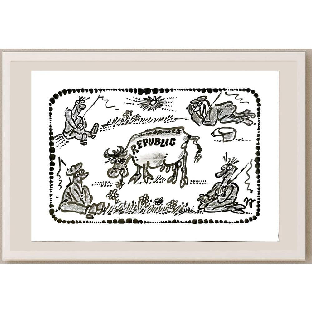 Juozas Juozapavicius 29x21cm Orijinal Karikatür BOD05977