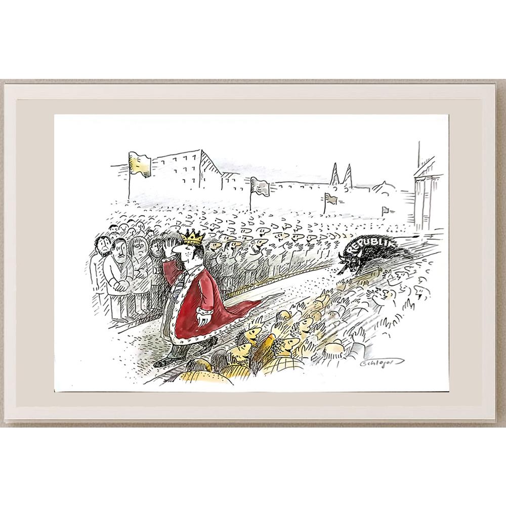 Wolfgang Schlegel 29x21cm Orijinal Karikatür BOD05987