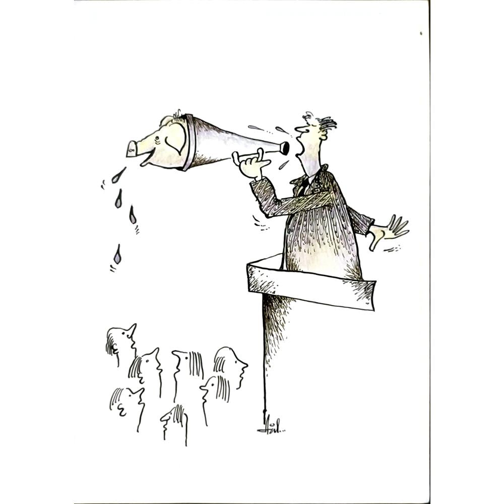 Adomas Zilinskas 29x21cm Orijinal Karikatür BOD05997