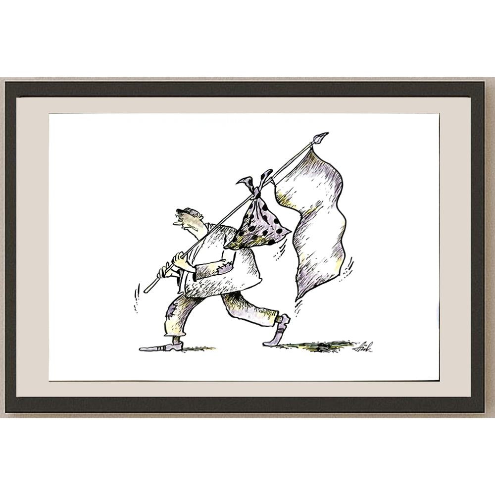 Adomas Zilinskas 29x21cm Orijinal Karikatür BOD05998