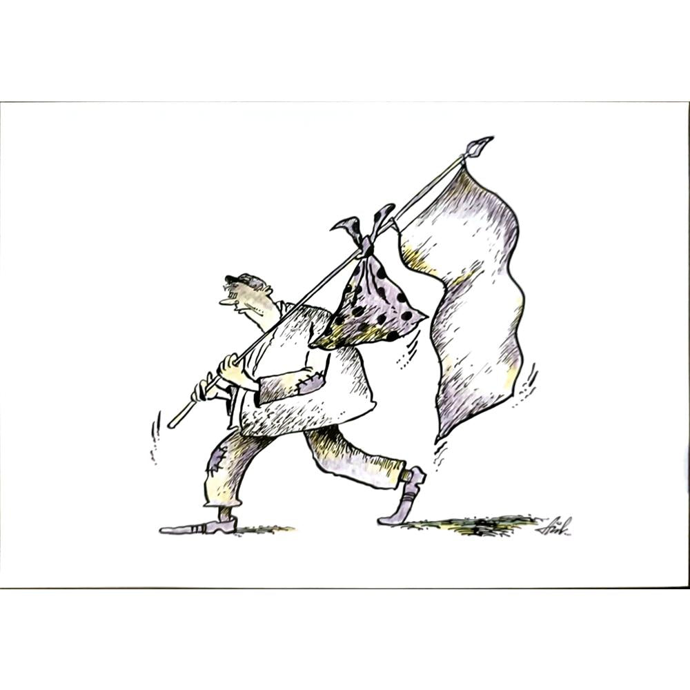Adomas Zilinskas 29x21cm Orijinal Karikatür BOD05998