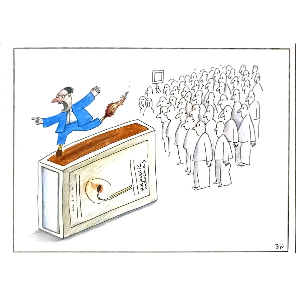 Masoud Ziaei Zardkhashosei 29x21cm Orijinal Karikatür BOD06018