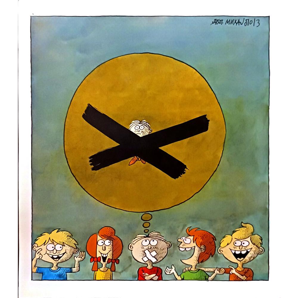 Mihajlov Delcho 33x30cm Orijinal Karikatür BOD06075