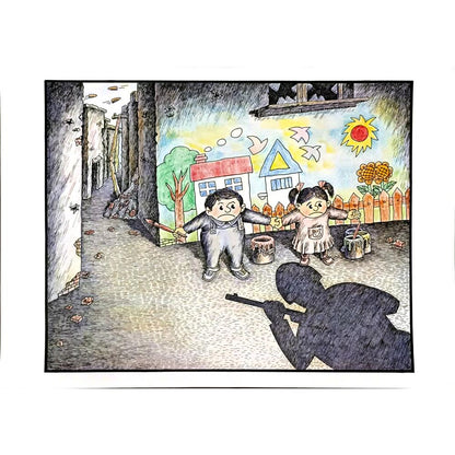 Yang Hao 43x30cm Orijinal Karikatür BOD06076