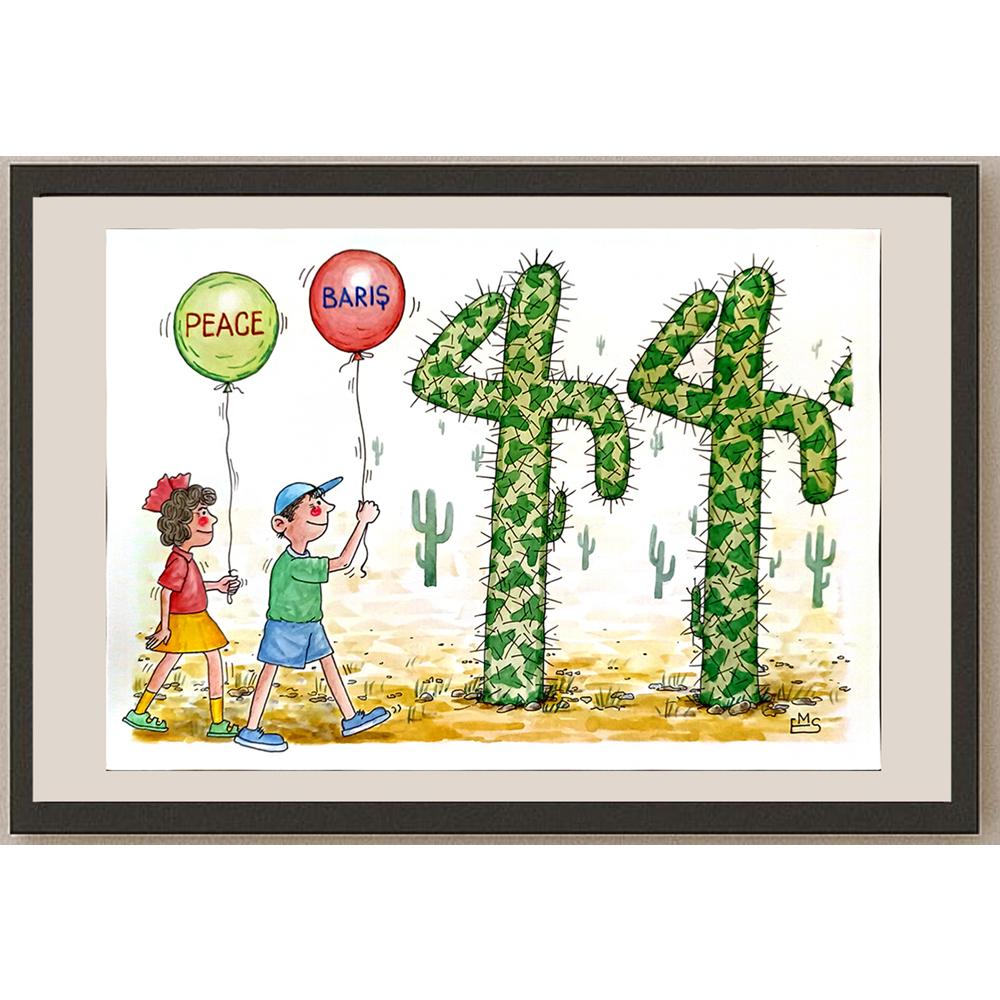 Eshonkulov Makhmudjon 29x21cm Orijinal Karikatür BOD06109