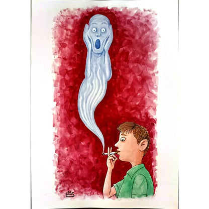 Eshonkulov Makhmudjon 29x21cm Orijinal Karikatür BOD06110