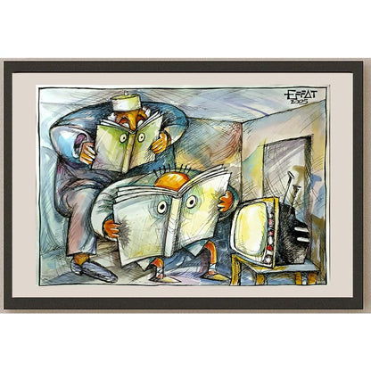 Mohammed Effat 29x21cm Orijinal Karikatür BOD06111