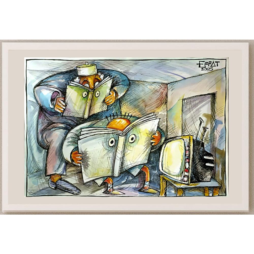 Mohammed Effat 29x21cm Orijinal Karikatür BOD06111